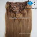 Cheap double drawn human remy hair clip in hair extensions free sample